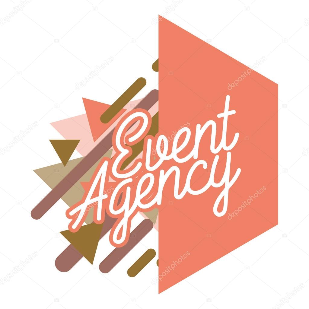 Color vintage agency emblem of events and special occasions organization, catering service agency, marketing agency.