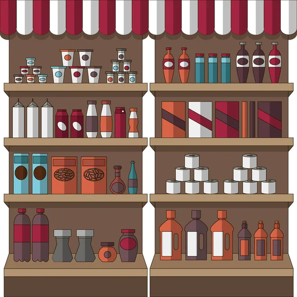 Gran conjunto de productos de la tienda — Vector de stock