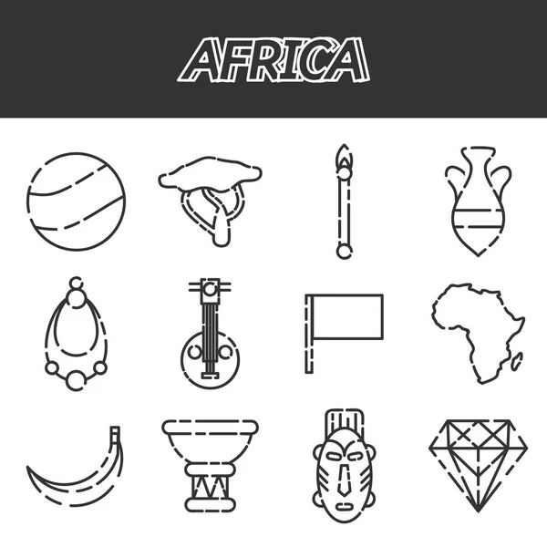 Afrika Icons set — Stok Vektör