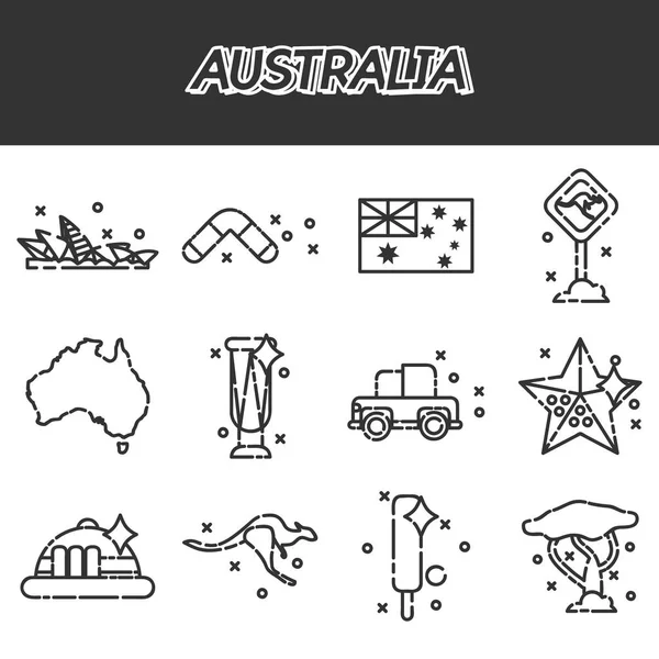 Conjunto de ícones austrália — Vetor de Stock