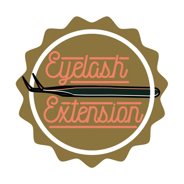 Color Vintage emblema de extensión de pestañas — Vector de stock