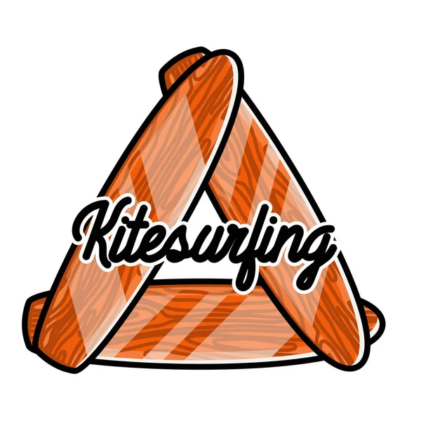 Färg vintage kitesurfing emblem — Stock vektor