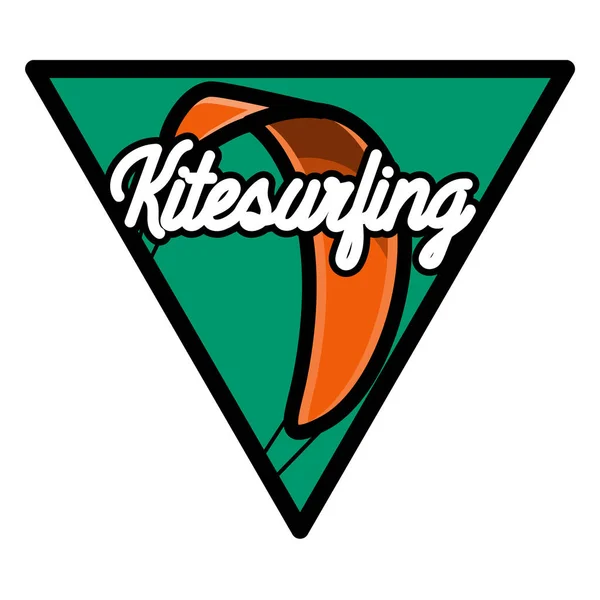 Färg vintage kitesurfing emblem — Stock vektor