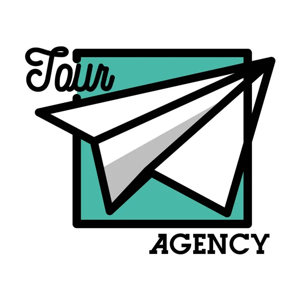 Färg vintage tour agency emblem — Stock vektor