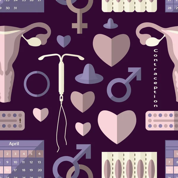 Шаблон дня контрацепции — стоковый вектор