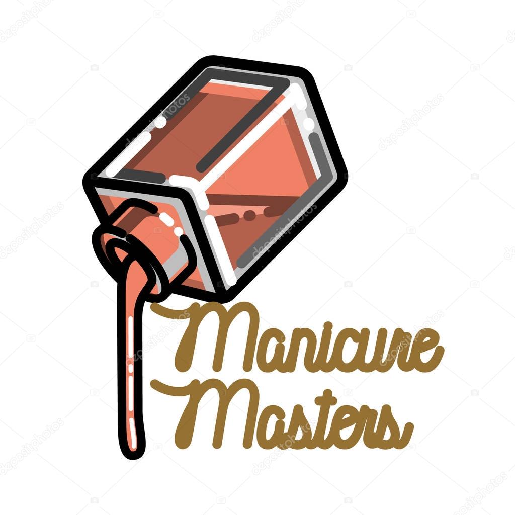 Color vintage manicure emblem