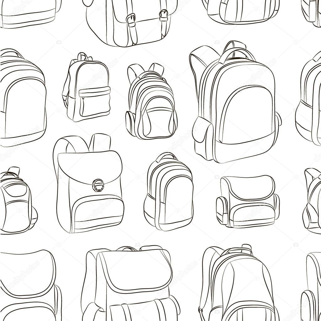 School backpacks set pattern