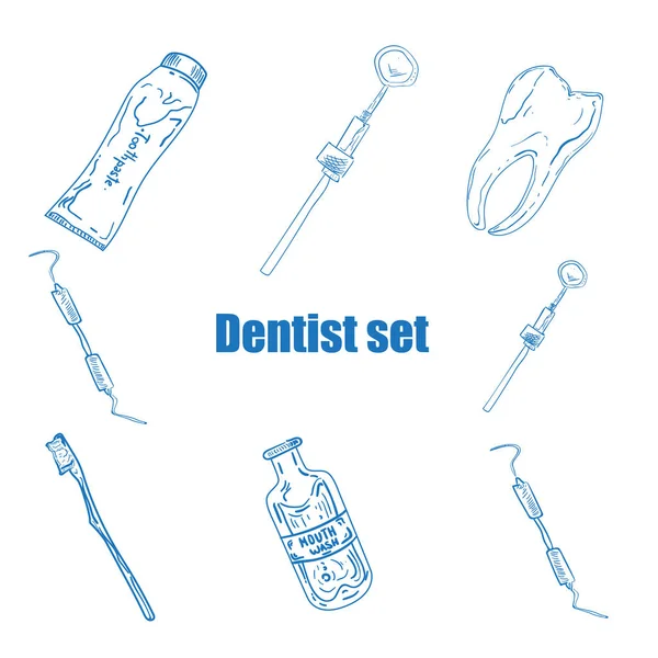 Dental Icons Reflexionsthema — Stockvektor