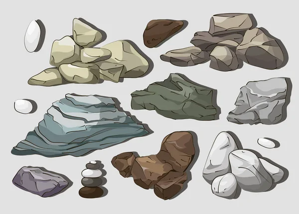 Rochas e pedras Elementos —  Vetores de Stock