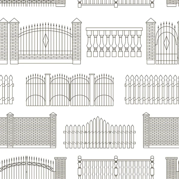 Ensemble de portes et clôtures — Image vectorielle