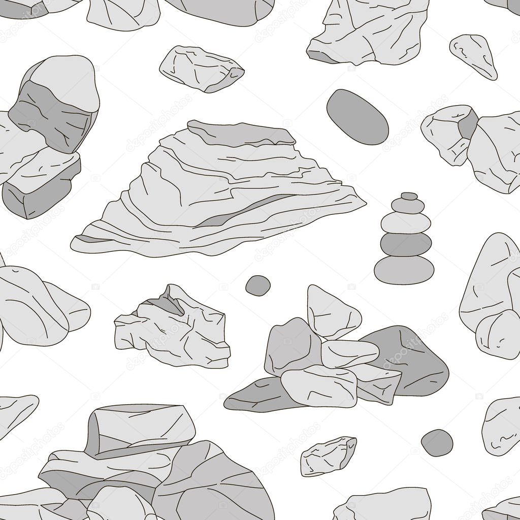 Rocks and stones elements pattern