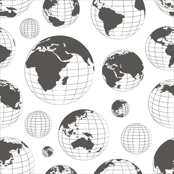 Patroon van negen globes — Stockvector