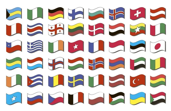 Reihe von Weltflaggen — Stockvektor