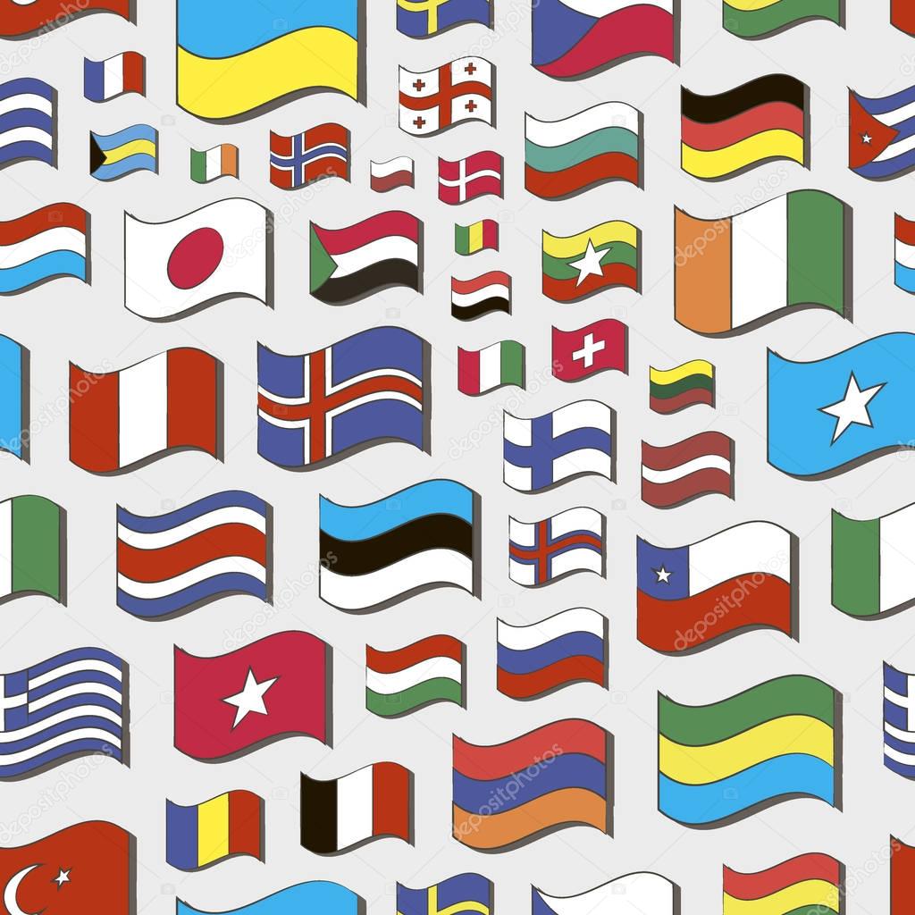 Set of world flags pattern