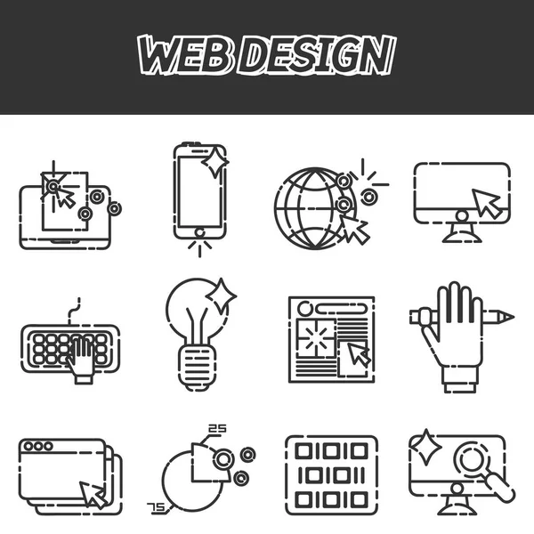 Web-Design-Symbole gesetzt — Stockvektor
