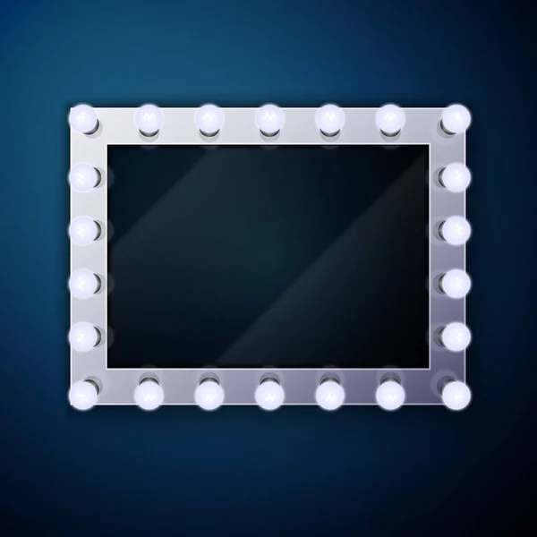 Miroir de maquillage avec ampoules — Image vectorielle