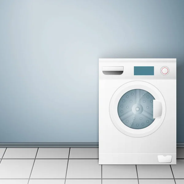 Waschmaschine auf hellem Hintergrund — Stockvektor