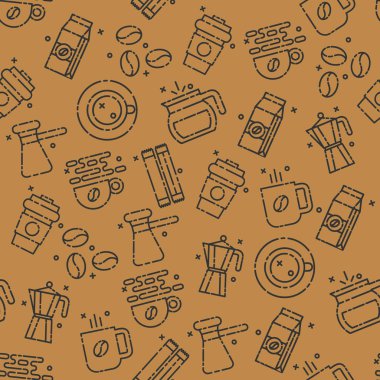 Kahve simgeler desen