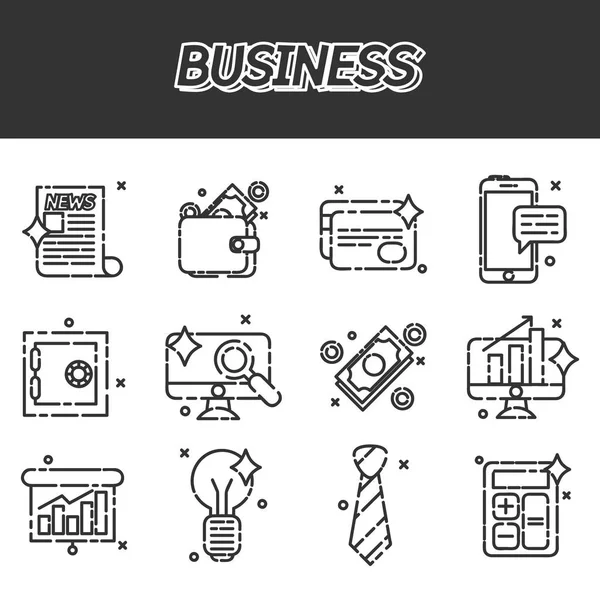 Set de icoane plate de afaceri — Vector de stoc