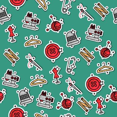 Colored sewing pattern clipart