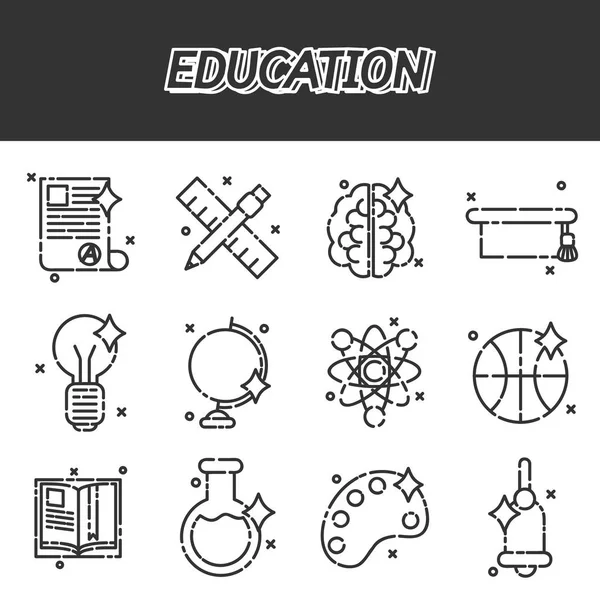 Utbildning platt ikoner set — Stock vektor