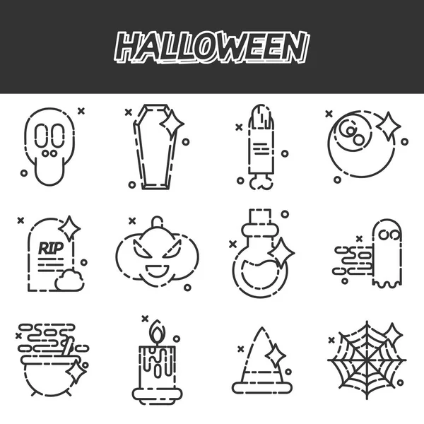 Halloween flache Symbole gesetzt — Stockvektor