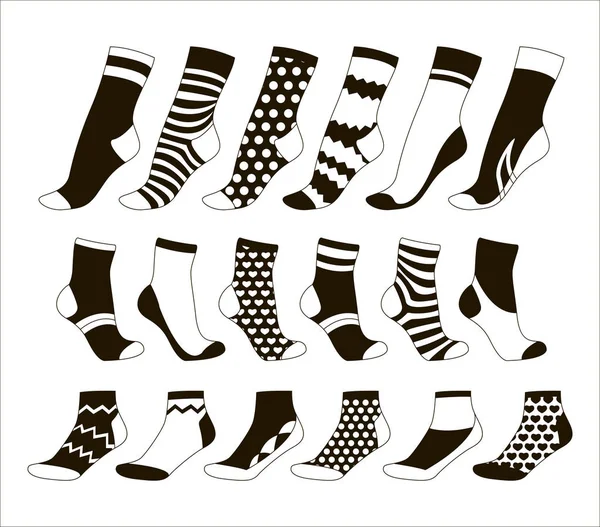 Set icône de chaussettes colorées — Image vectorielle