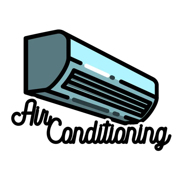 Kleur vintage airconditioning embleem — Stockvector