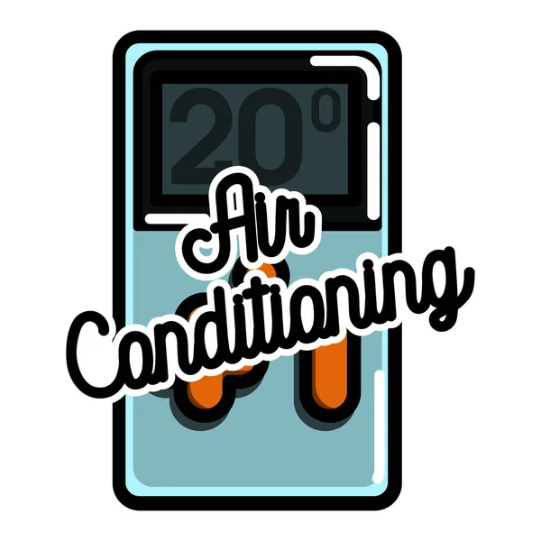 Kleur vintage airconditioning embleem — Stockvector