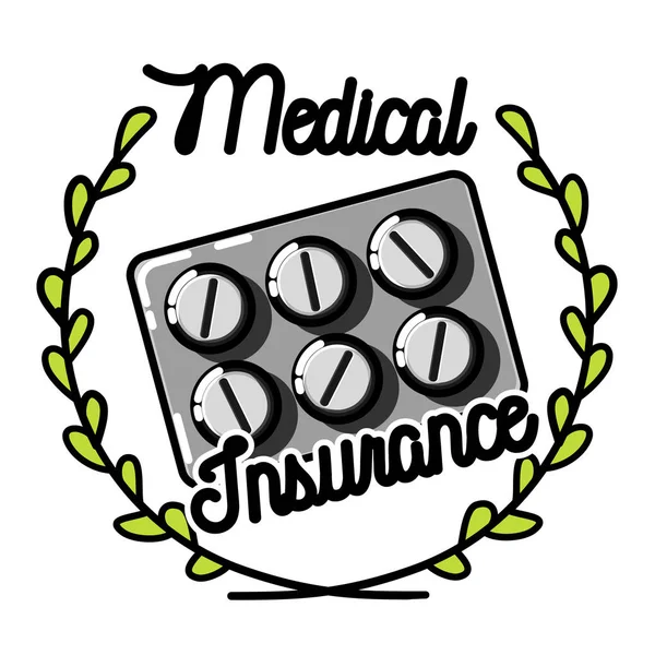 Färg vintage medicinsk försäkring emblem — Stock vektor