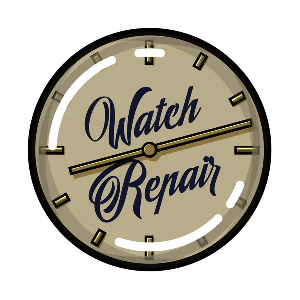 Эмблема ремонта цветных старинных часов — стоковый вектор