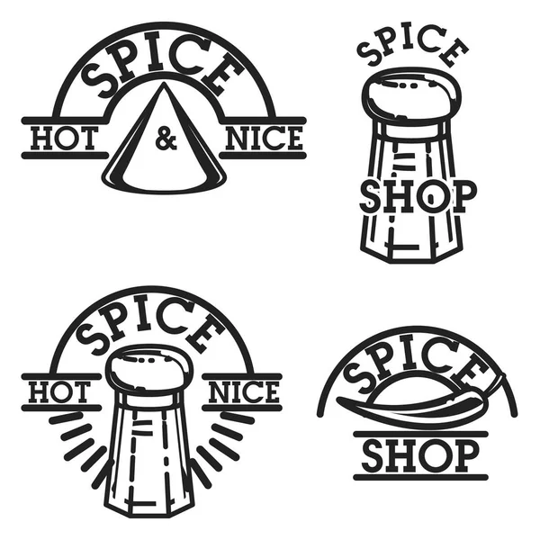 Barevné vintage spice obchod emblémy — Stockový vektor