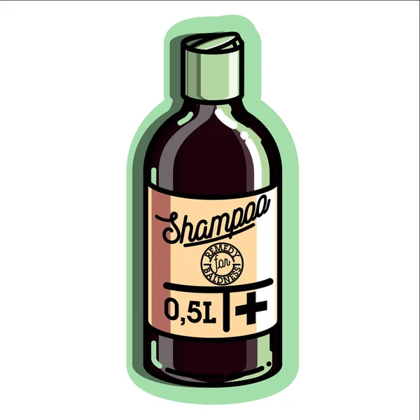 Färg vintage botemedel för skallighet emblem — Stock vektor
