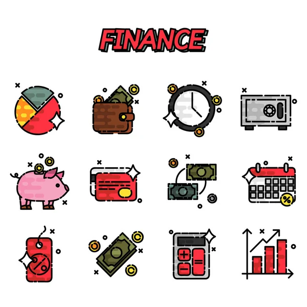 Finance flat icons set — Stock Vector