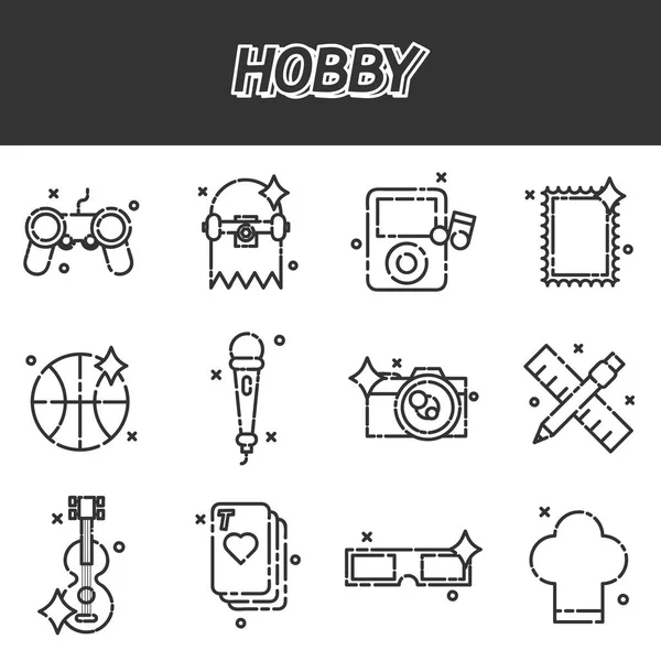 Hobby iconos planos conjunto — Archivo Imágenes Vectoriales
