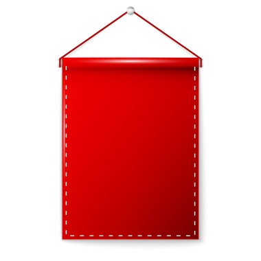Kırmızı bayrağı asılı, mockup