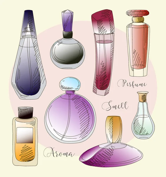 Zestaw moda perfum wektor — Wektor stockowy
