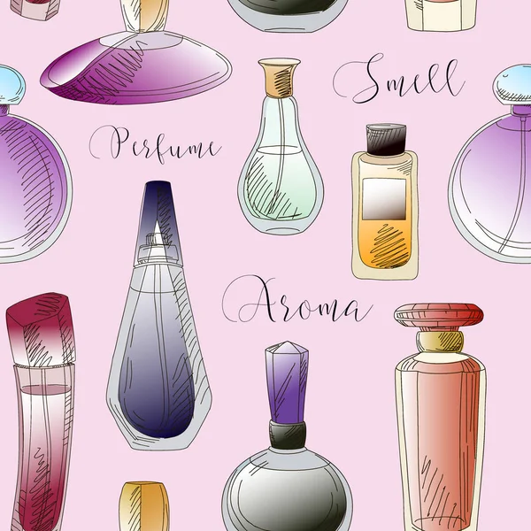 Conjunto de patrón de moda de perfume vector — Vector de stock