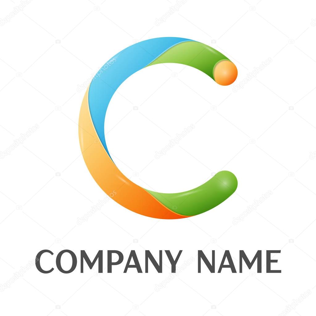 C letter colorful logo, Vector design template elements for your application or company identity.