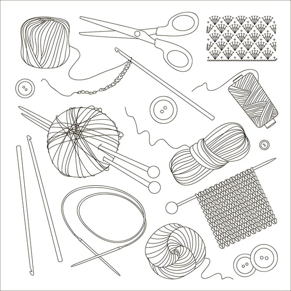 Вязание и вязание крючком — стоковый вектор