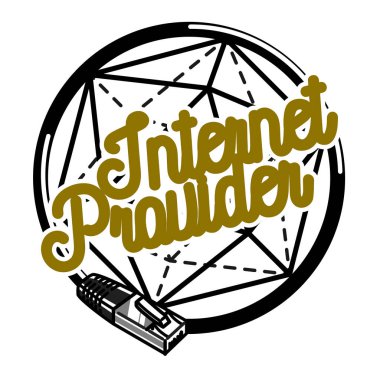 Renk vintage Internet sağlayıcısı amblemi
