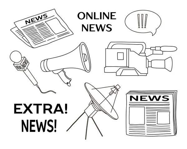 News set icône — Image vectorielle