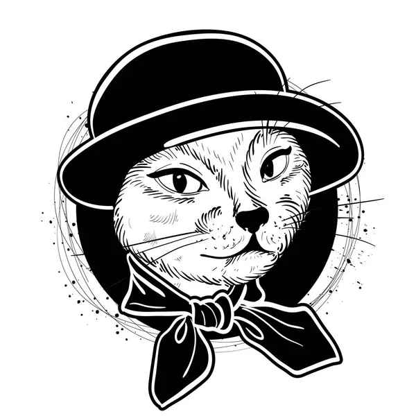 Vektor színkészlet elegáns macska nő arca — Stock Vector