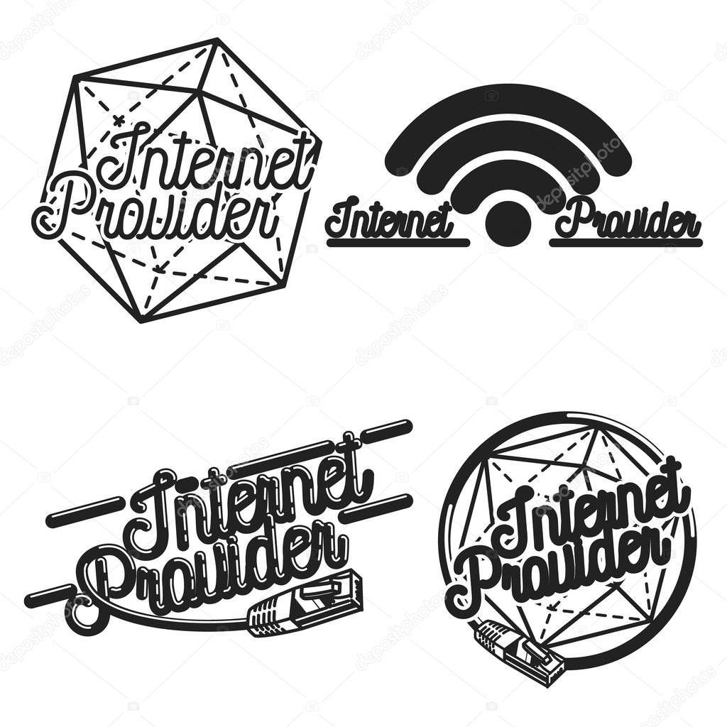 Color vintage internet provider emblems