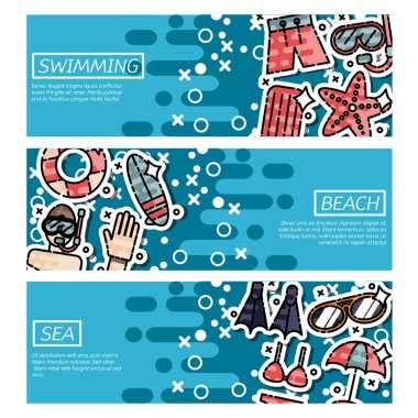 Yatay afiş hakkında ayarlamak Yüzme