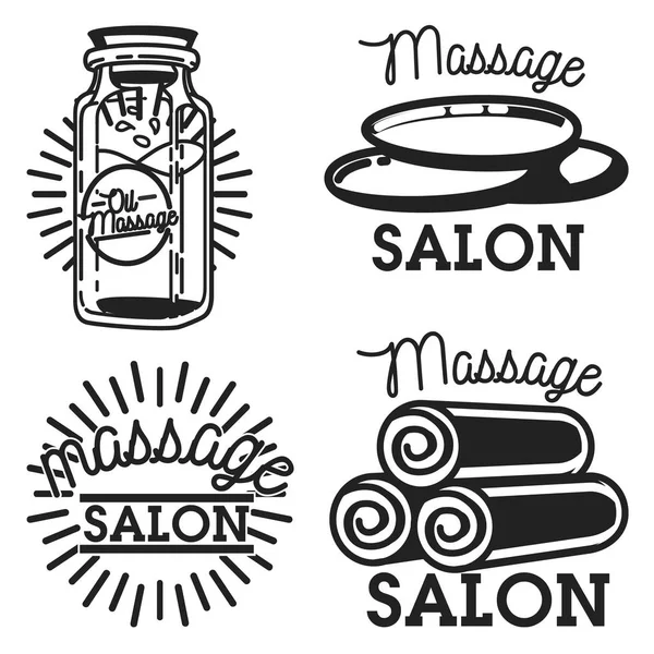Emblemi del salone di massaggio vintage — Vettoriale Stock