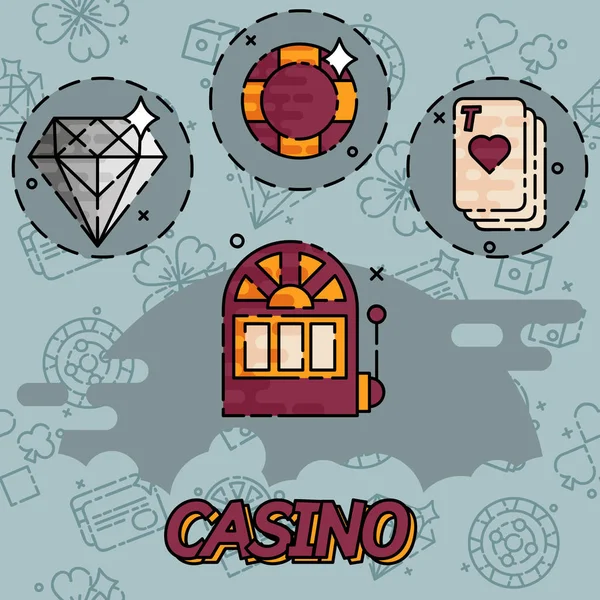Casino flache Konzept-Symbole — Stockvektor