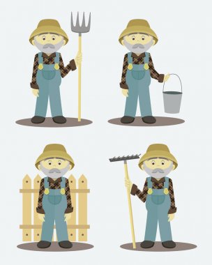 Çiftçi vektör illüstrasyon izole