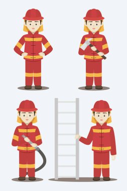 Fireman isolated vector illustration clipart