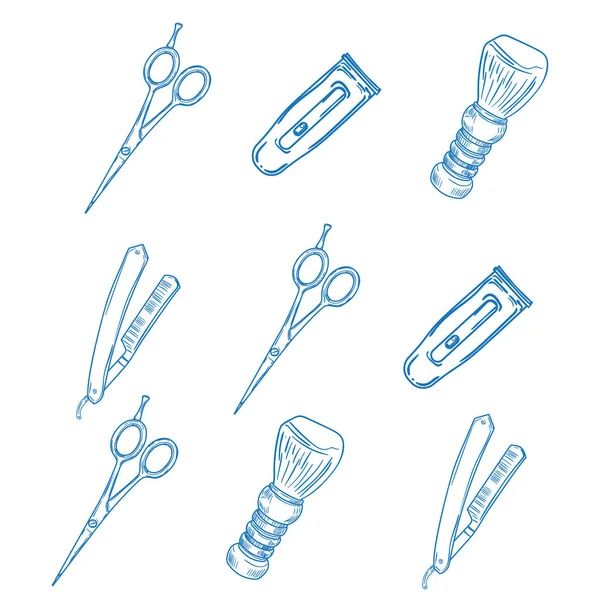 Ікони перукаря і перукаря. — стоковий вектор